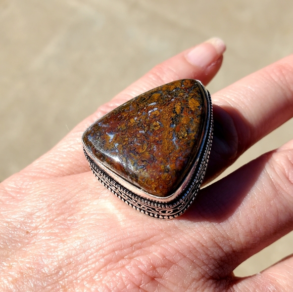 New Moroccan Seam Agate 925 Silver Ring. - Picture 11 of 16